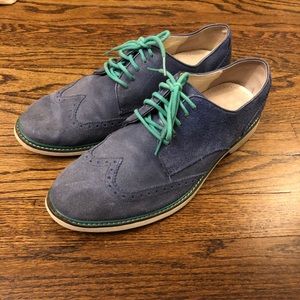 Cole Haan Blue Suede Oxfords